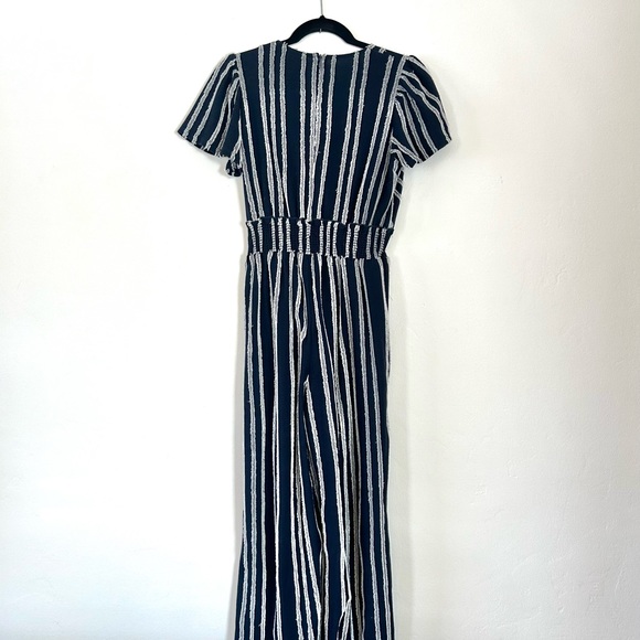 NEW W/ TAG Dolan Left Coast Collection Blue/White Textured Stripe Jumpsuit - XS - Picture 7 of 9